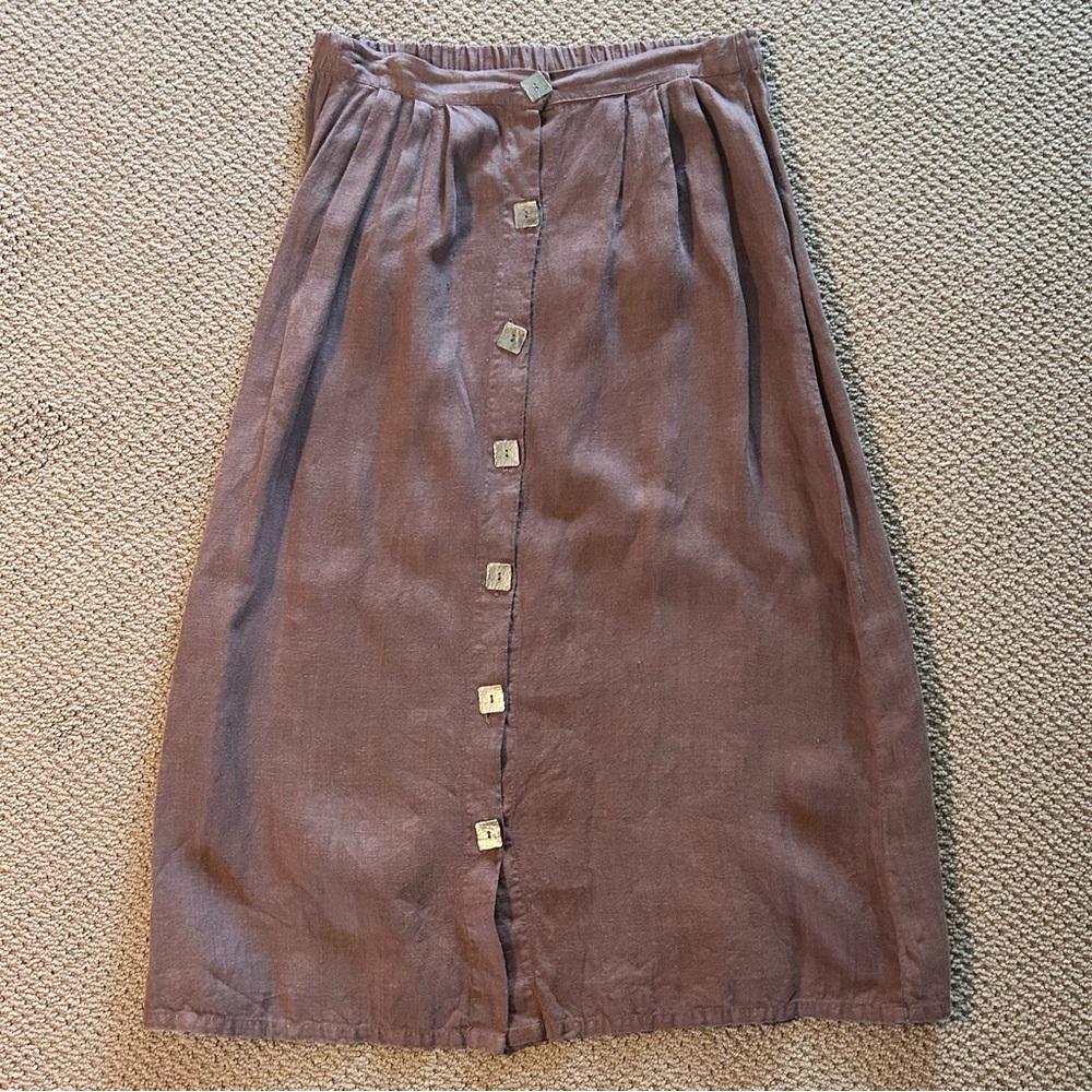 Vintage Nannette Keller 100% Linen Skirt, Boho Made in USA Fall Autumn
